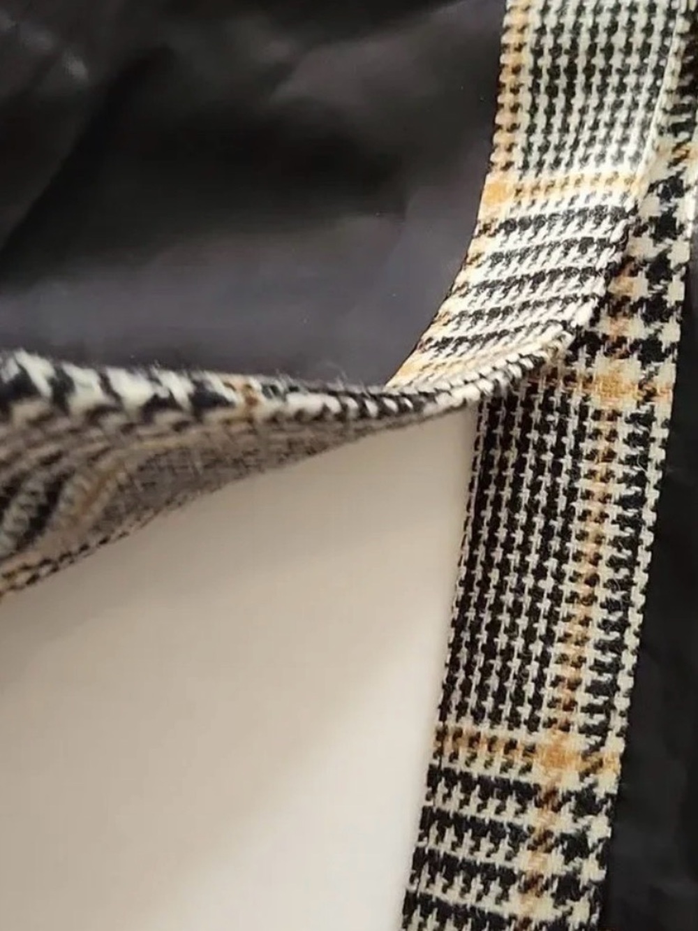 Smythe 100% Wool Houndstooth Plaid Blazer Velvet Collar Size 6 - Picture 7 of 16